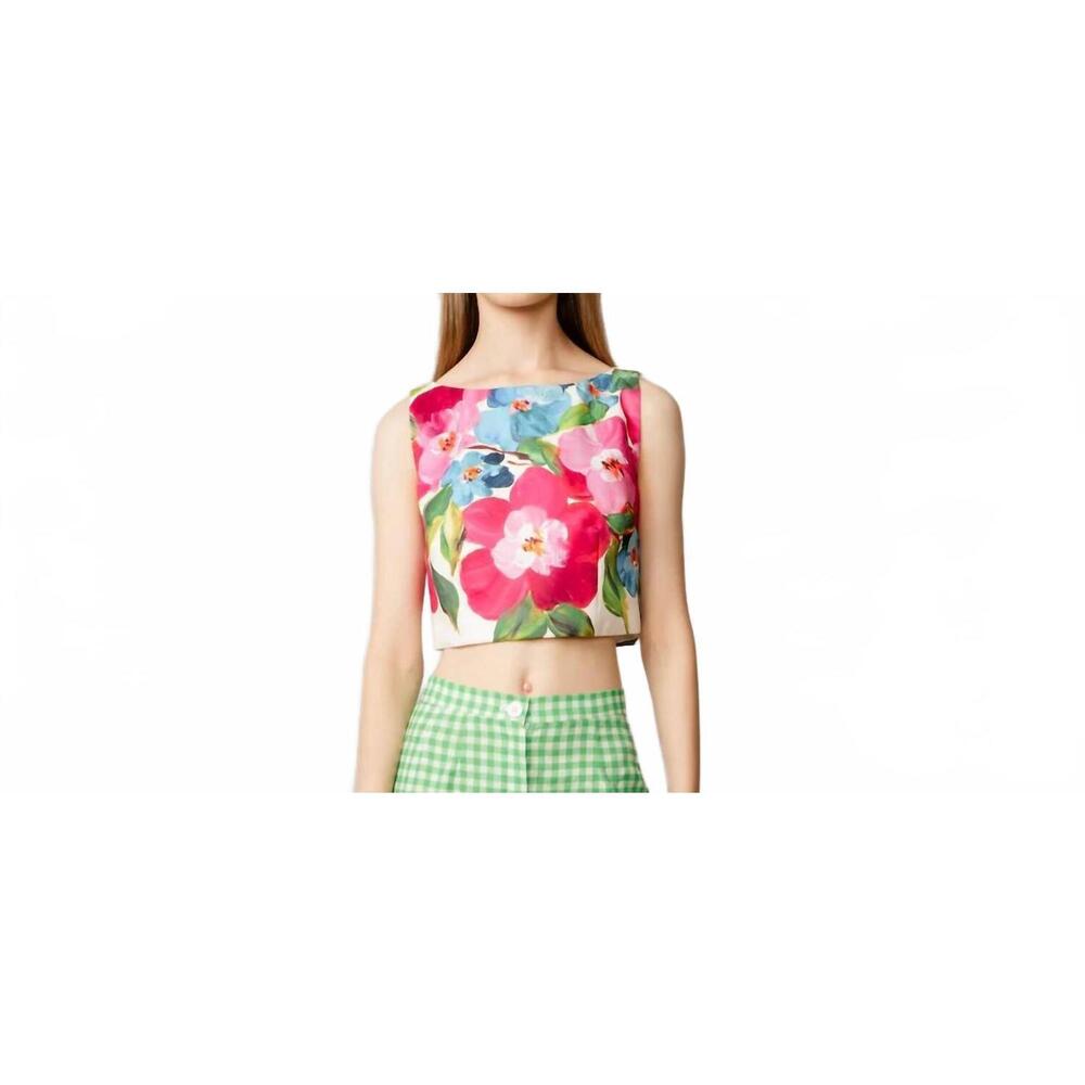 NEW MAISON ZOULIAS spring top in white floral